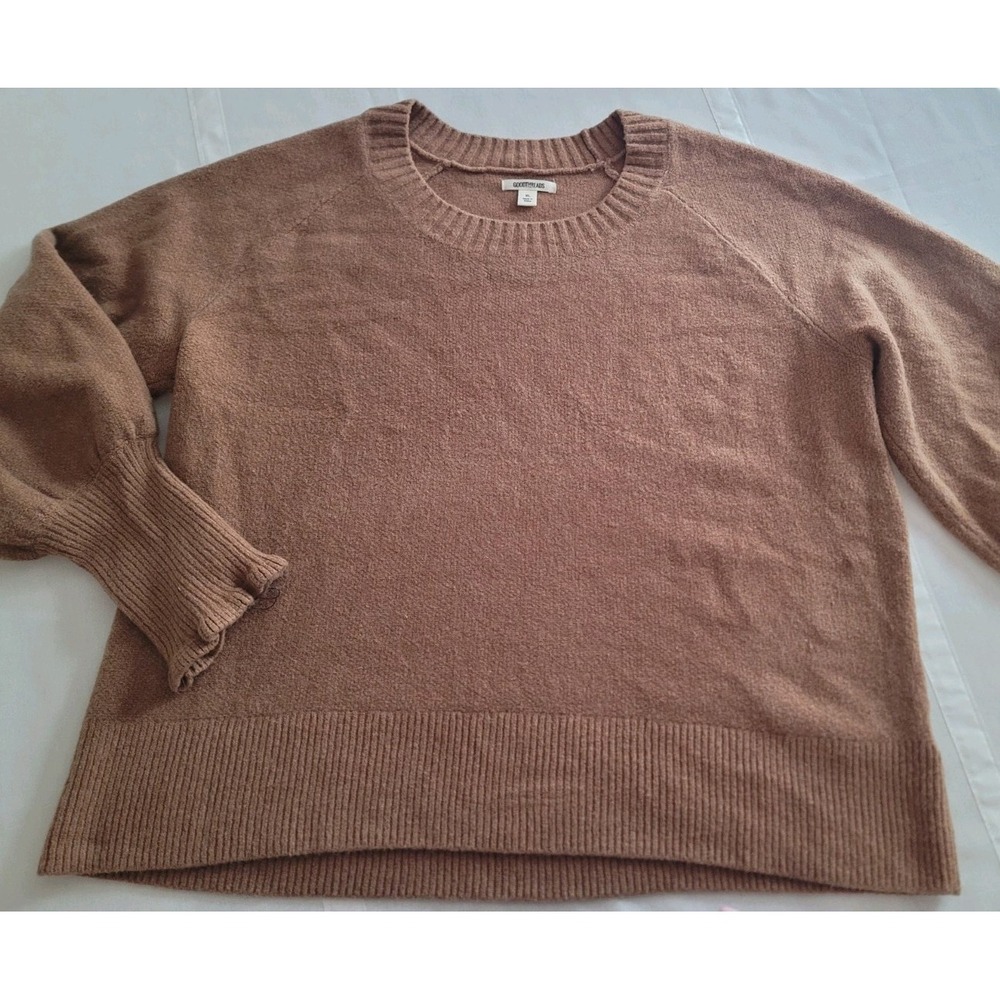 Goodthreads Womens XL Brown Sweater Oversized Slouchy Textured Knit Crewneck